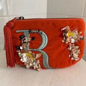 NWT Anthropologie Beaded Velvet Wallet Purse